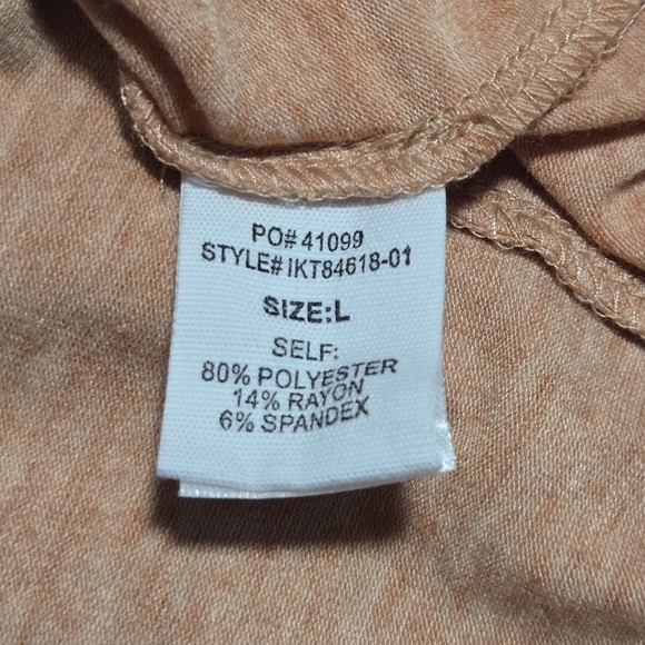 Peach Love Womens Peach Lace Up Front Puff Sleeve Corset Style Top Size Large - Picture 7 of 8